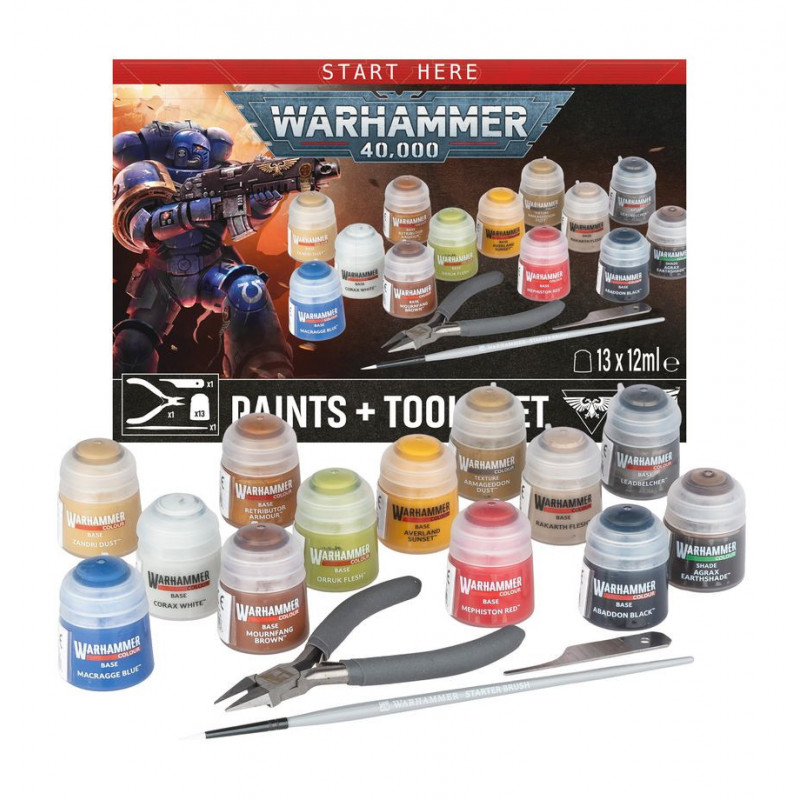 40k: Paints + Tools Set