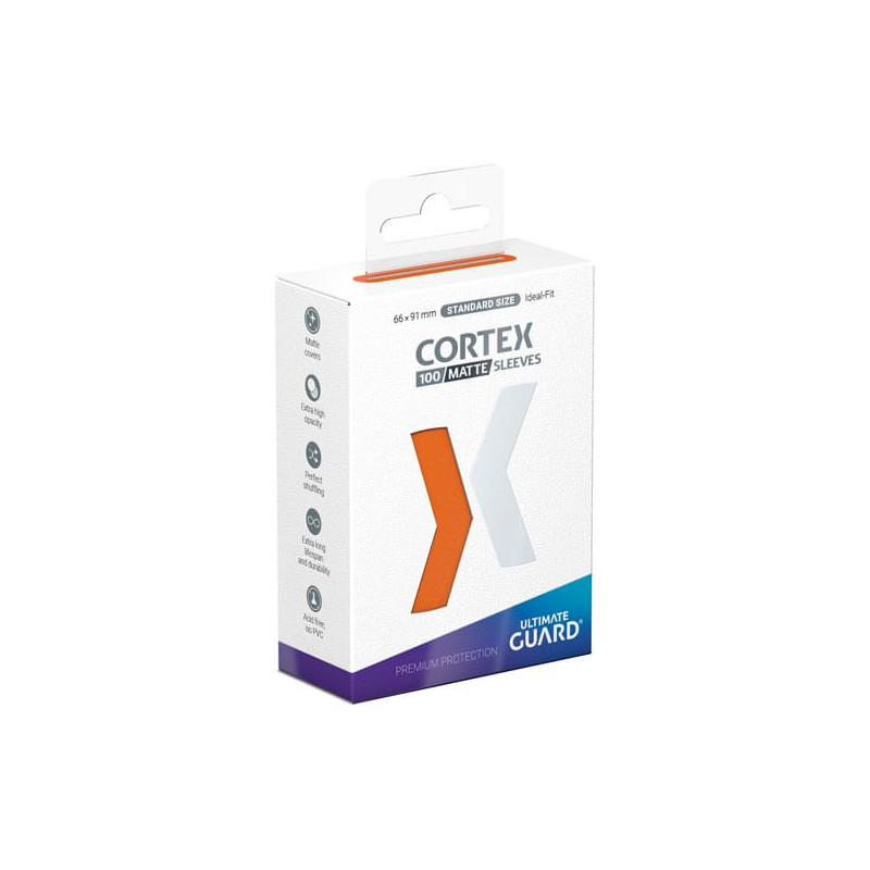 Cortex 100 Matte Sleeves Standard Size Orange